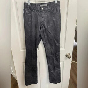 Womens size 2 Chicos Platinum Denim jeans snake skin print  Pants Size 00 gray